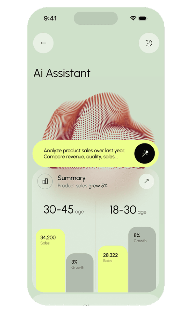 Internal AI copilot mobile interface
