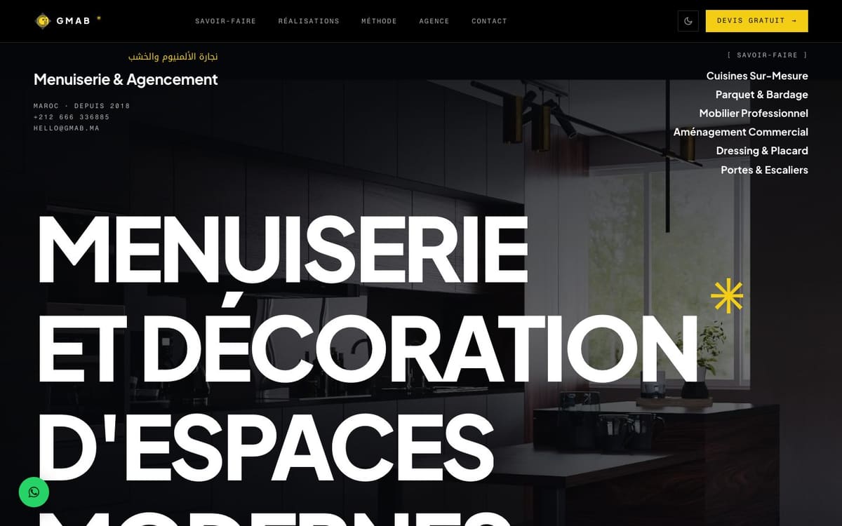 GMAB — Menuiserie Aluminium & Bois — homepage
